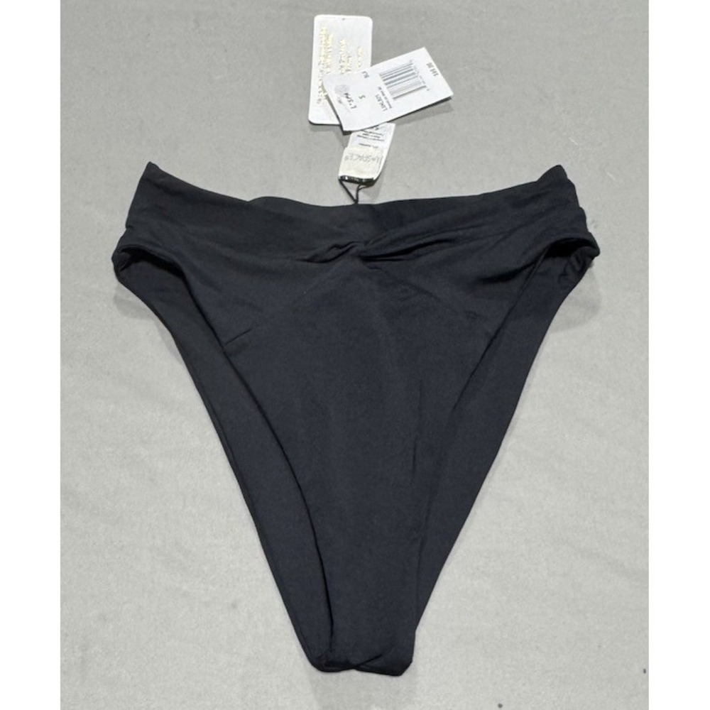 L*Space Nancy Lee Bitsy High Cut Black Bikini Bottom LSNLB21 Womens Size Small